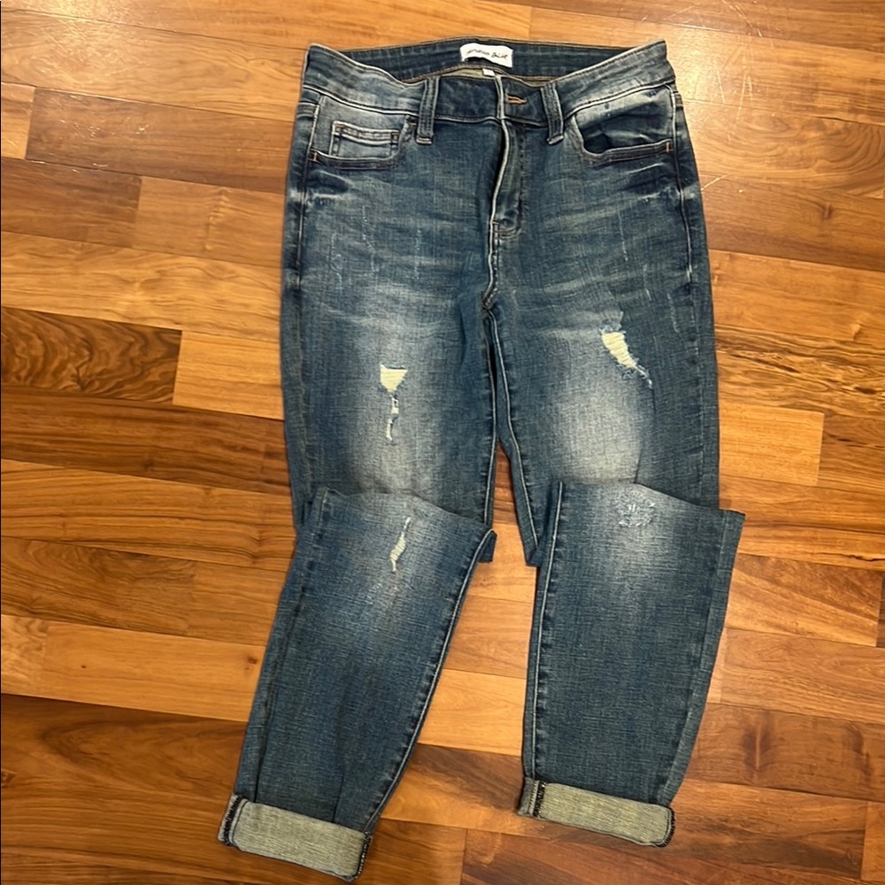 Women's Blue Distressed Jeans
